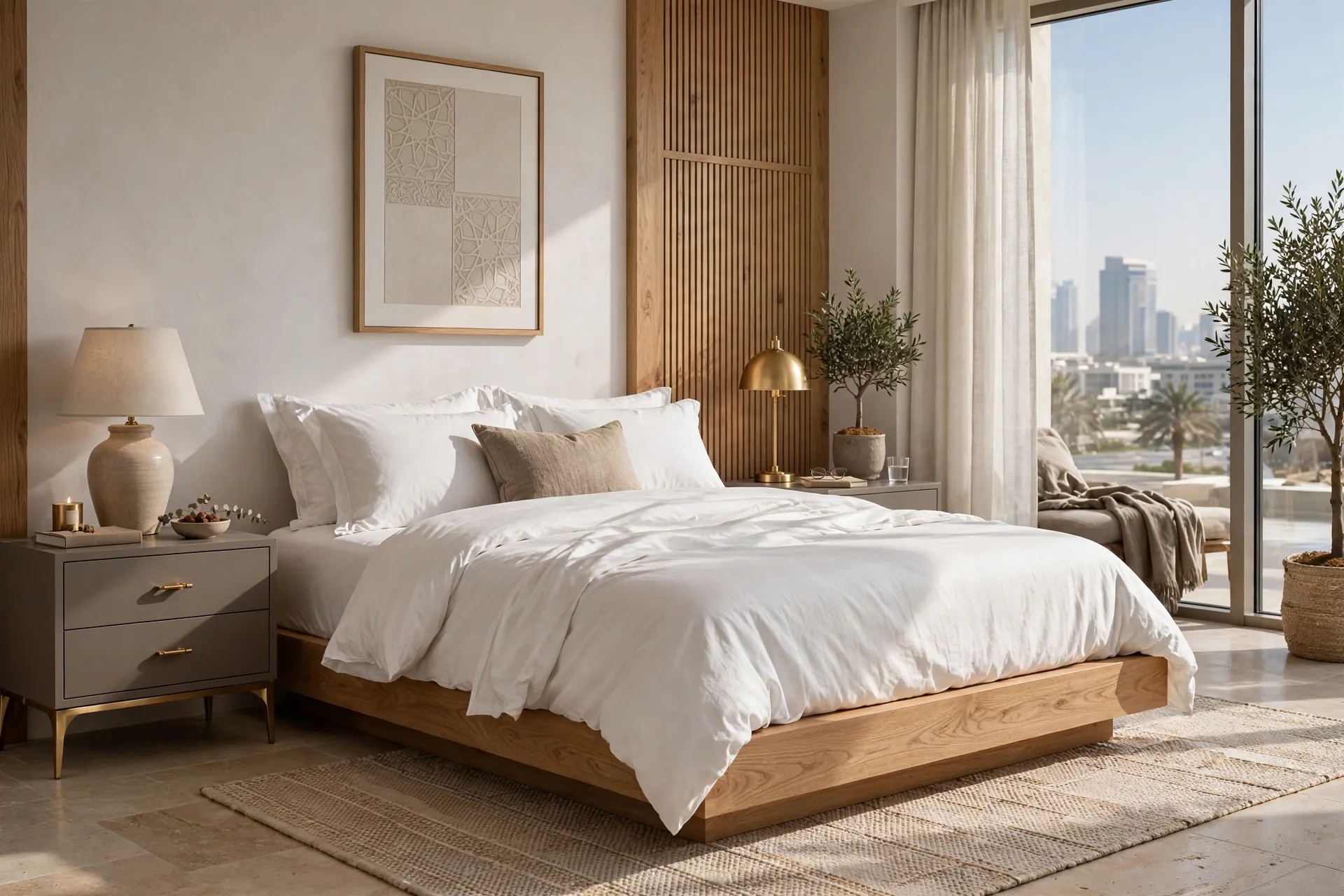 Stone Grey + Travertine Brass Gold Dubai View