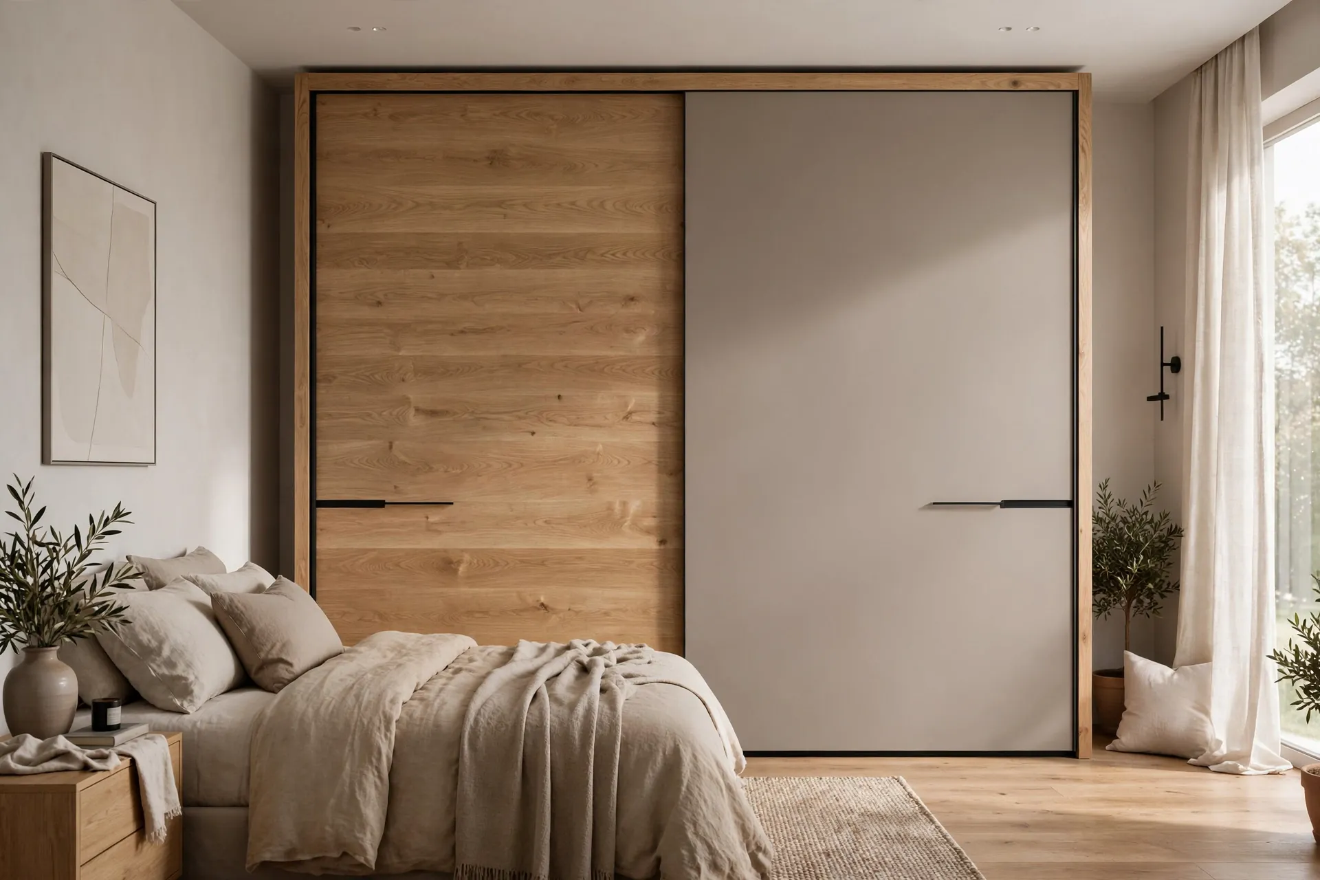 Oak & Taupe Wardrobe